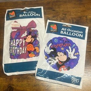 Lot of 2 Vintage Mickey Mouse Mickey Unlimited M&D‎ Industries Balloons